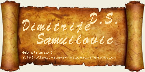 Dimitrije Samuilović vizit kartica